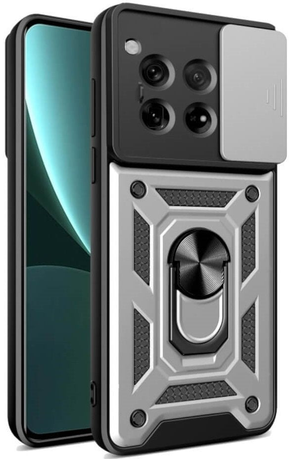 Θήκη OnePlus 12 Bodycell Armor Slide Ανθεκτική με Κάλυμμα για την Κάμερα & Μεταλλικό Ring Holder - Silver (5206015080128)