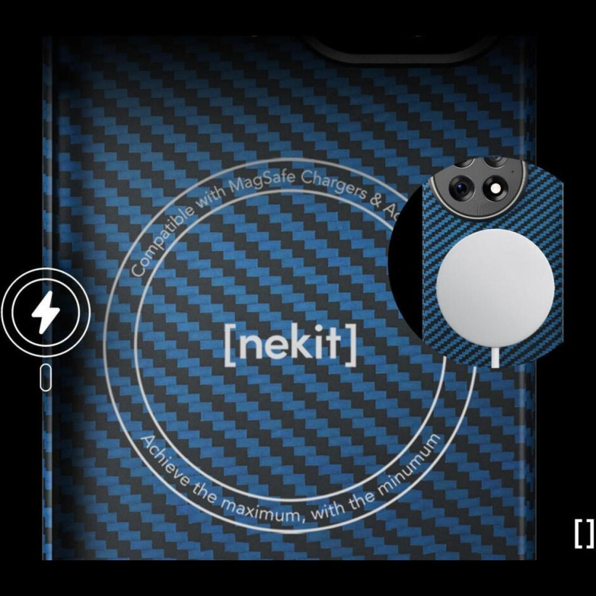 Θήκη OnePlus 13 Nekit Fiber Σκληρή με MagSafe Aramid Fiber 1mm 1500D Kevlar - Blue (8719246469794)