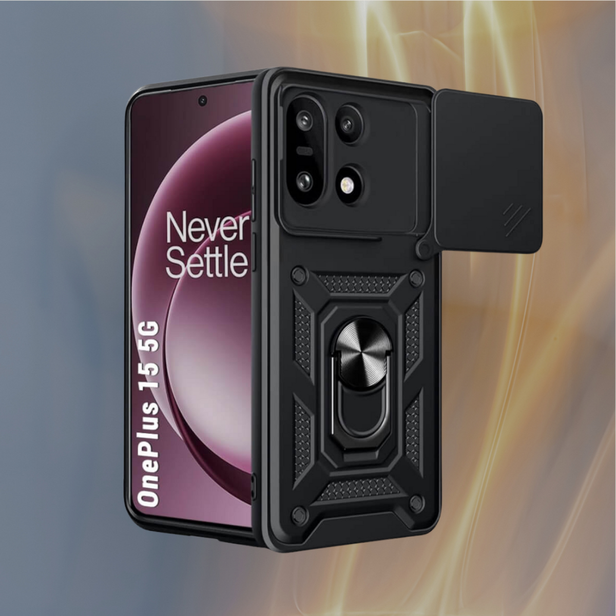 Θήκη OnePlus 15 Bodycell Armor Slide Ανθεκτική με Κάλυμμα για την Κάμερα & Μεταλλικό Ring Holder - Black (5206015084898)