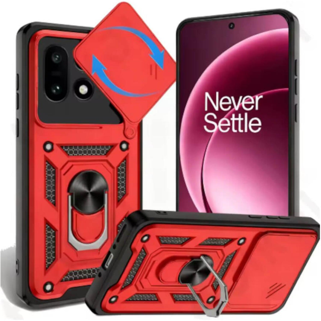 Θήκη OnePlus 15 Bodycell Armor Slide Ανθεκτική με Κάλυμμα για την Κάμερα & Μεταλλικό Ring Holder - Red (5206015084904)