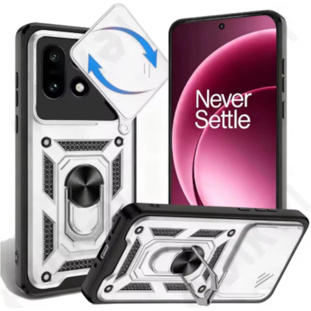 Θήκη OnePlus 15 Bodycell Armor Slide Ανθεκτική με Κάλυμμα για την Κάμερα & Μεταλλικό Ring Holder - Silver (5206015084911)