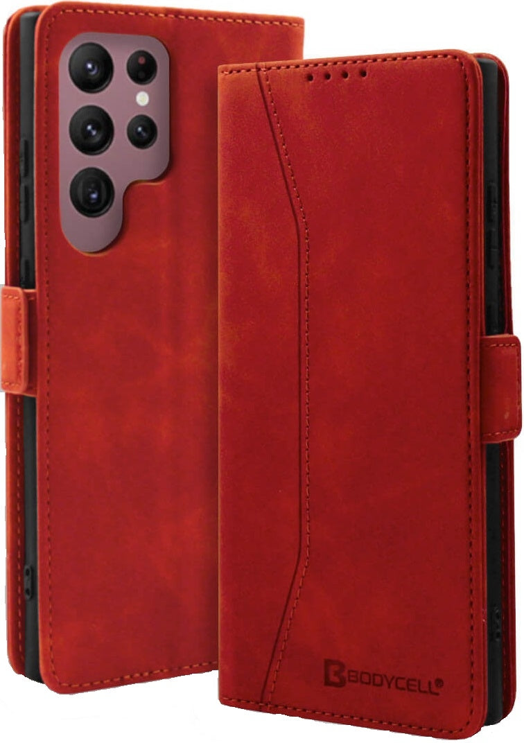Θήκη Πορτοφόλι - Samsung Galaxy S24 Ultra - Bodycell Book Case - Red (5206015073588)