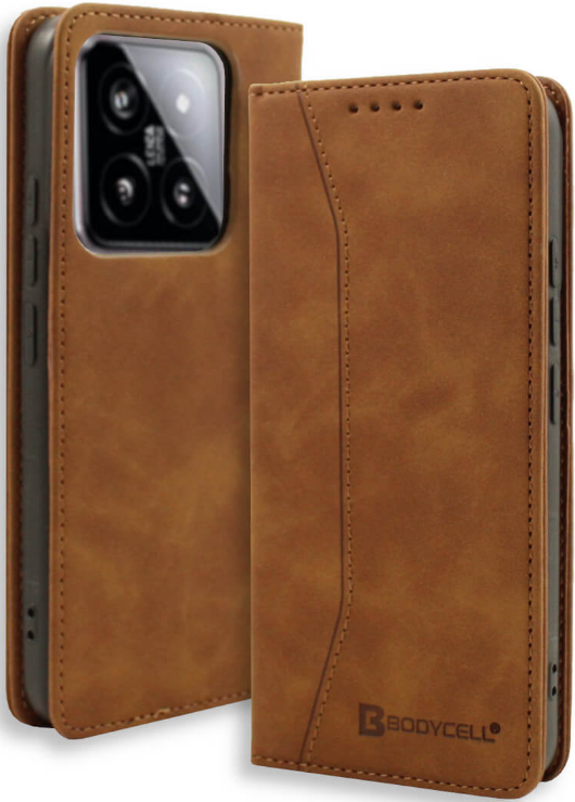 Θήκη Πορτοφόλι - Xiaomi 14 Pro - Bodycell Book Case - Brown (5206015073342)