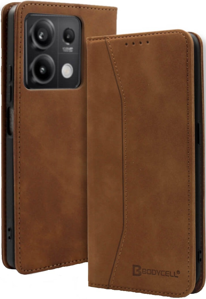 Θήκη Πορτοφόλι - Xiaomi Redmi Note 13 5G - Bodycell Book Case - Brown (5206015073601)