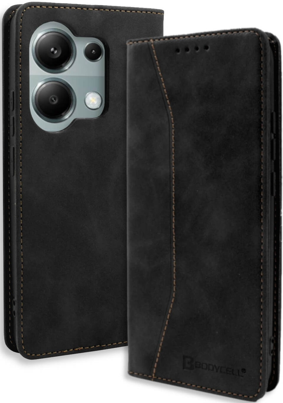 Θήκη Πορτοφόλι - Xiaomi Redmi Note 13 Pro 4G / Poco M6 Pro 4G - Bodycell Book Case - Black (5206015074912)