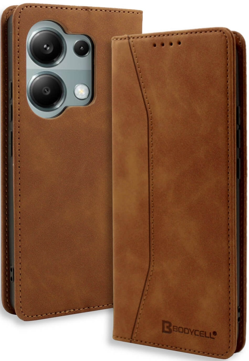 Θήκη Πορτοφόλι - Xiaomi Redmi Note 13 Pro 4G / Poco M6 Pro 4G - Bodycell Book Case - Brown (5206015074929)