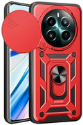 Θήκη Realme 12 4G / 12 Plus Bodycell Armor Slide Ανθεκτική με Κάλυμμα για την Κάμερα & Μεταλλικό Ring Holder - Red (520601507