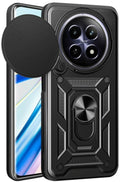 Θήκη Realme 12 5G / 12x 5G - Bodycell Armor Slide Ανθεκτική με Κάλυμμα για την Κάμερα & Μεταλλικό Ring Holder - Black (520601