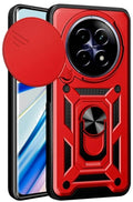 Θήκη Realme 12 5G / 12x 5G - Bodycell Armor Slide Ανθεκτική με Κάλυμμα για την Κάμερα & Μεταλλικό Ring Holder - Red (52060150