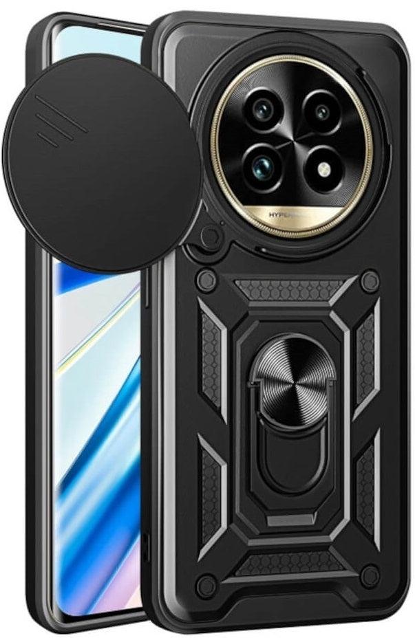 Θήκη Realme 13 Pro / 13 Pro Plus - Bodycell Armor Slide Ανθεκτική με Κάλυμμα για την Κάμερα & Μεταλλικό Ring Holder - Black (