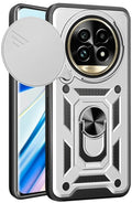 Θήκη Realme 13 Pro / 13 Pro Plus - Bodycell Armor Slide Ανθεκτική με Κάλυμμα για την Κάμερα & Μεταλλικό Ring Holder - Silver 