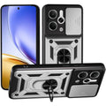 Θήκη Realme 14T 5G Bodycell Armor Slide Ανθεκτική με Κάλυμμα για την Κάμερα & Μεταλλικό Ring Holder - Silver (5206015082467)