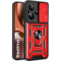 Θήκη Realme GT 7 / GT 7T Bodycell Armor Slide Ανθεκτική με Κάλυμμα για την Κάμερα & Μεταλλικό Ring Holder - Red (520601508254