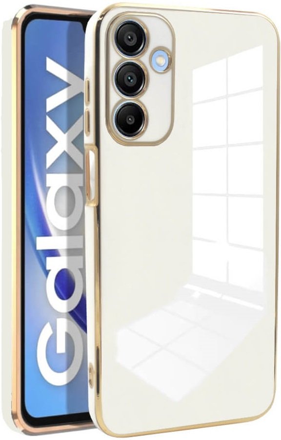 Θήκη Samsung Galaxy A15 Bodycell Gold Plated Σιλικόνης - White (5206015081323)