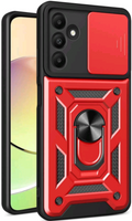 Θήκη Samsung Galaxy A16 - Bodycell Armor Slide Ανθεκτική με Κάλυμμα για την Κάμερα & Μεταλλικό Ring Holder - Red (52060150788