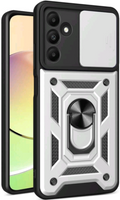 Θήκη Samsung Galaxy A16 - Bodycell Armor Slide Ανθεκτική με Κάλυμμα για την Κάμερα & Μεταλλικό Ring Holder - Silver (52060150