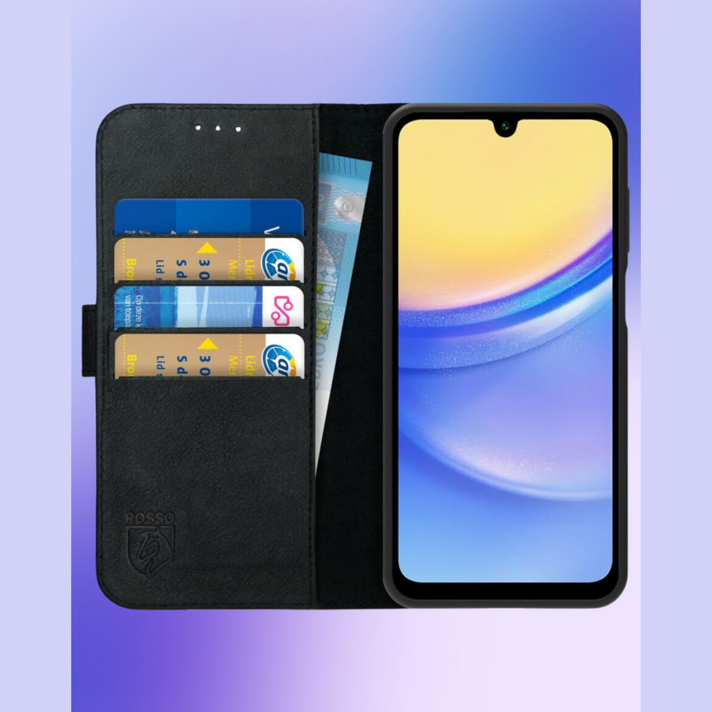 Θήκη Samsung Galaxy A16 Rosso Deluxe Δερμάτινο Πορτοφόλι - Black (8719246474491)