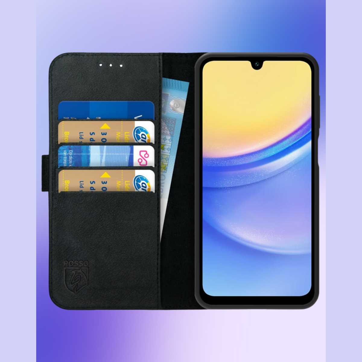 Θήκη Samsung Galaxy A16 Rosso Deluxe Δερμάτινο Πορτοφόλι - Black (8719246474491)