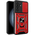 Θήκη Samsung Galaxy A37 Bodycell Armor Slide Ανθεκτική με Κάλυμμα για την Κάμερα & Μεταλλικό Ring Holder - Red (5206015085949