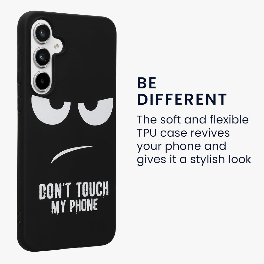 Θήκη Samsung Galaxy A55 - KWmobile TPU Case Σιλικόνης - Don't Touch My Phone / White / Black (KWM000021QD001C)