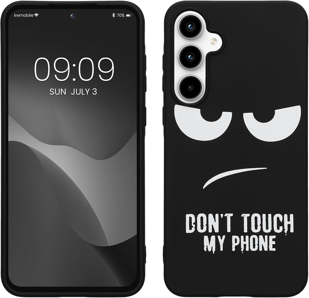 Θήκη Samsung Galaxy A55 - KWmobile TPU Case Σιλικόνης - Don't Touch My Phone / White / Black (KWM000021QD001C)