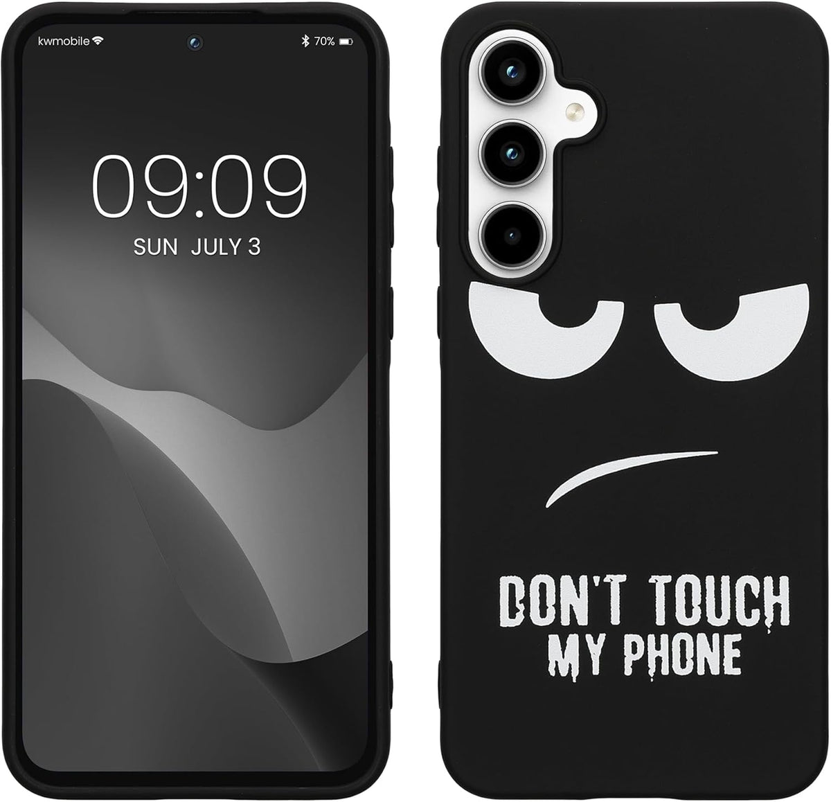 Θήκη Samsung Galaxy A55 - KWmobile TPU Case Σιλικόνης - Don't Touch My Phone / White / Black (KWM000021QD001C)