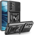 Θήκη Samsung Galaxy A56 Bodycell Armor Slide Ανθεκτική με Κάλυμμα για την Κάμερα & Μεταλλικό Ring Holder - Black (52060150809