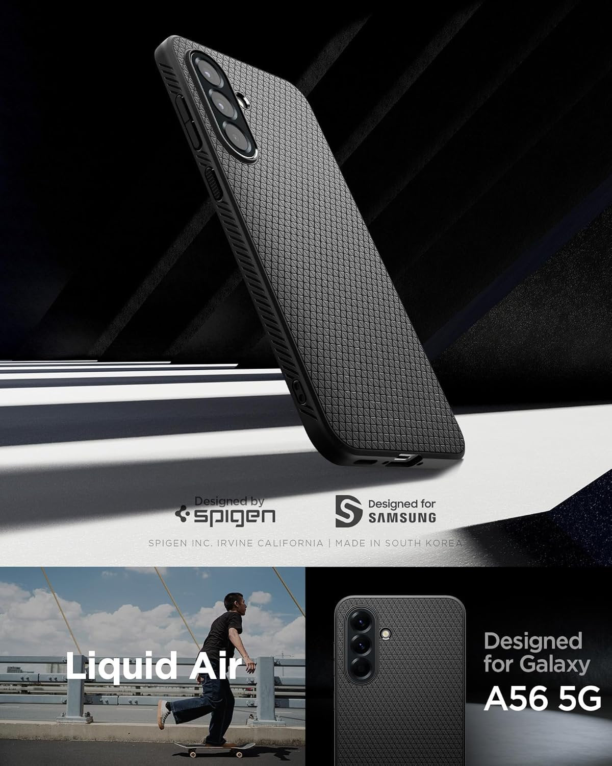 Θήκη Samsung Galaxy A56 Spigen Liquid Air Σιλικόνης - Matte Black (ACS09291)