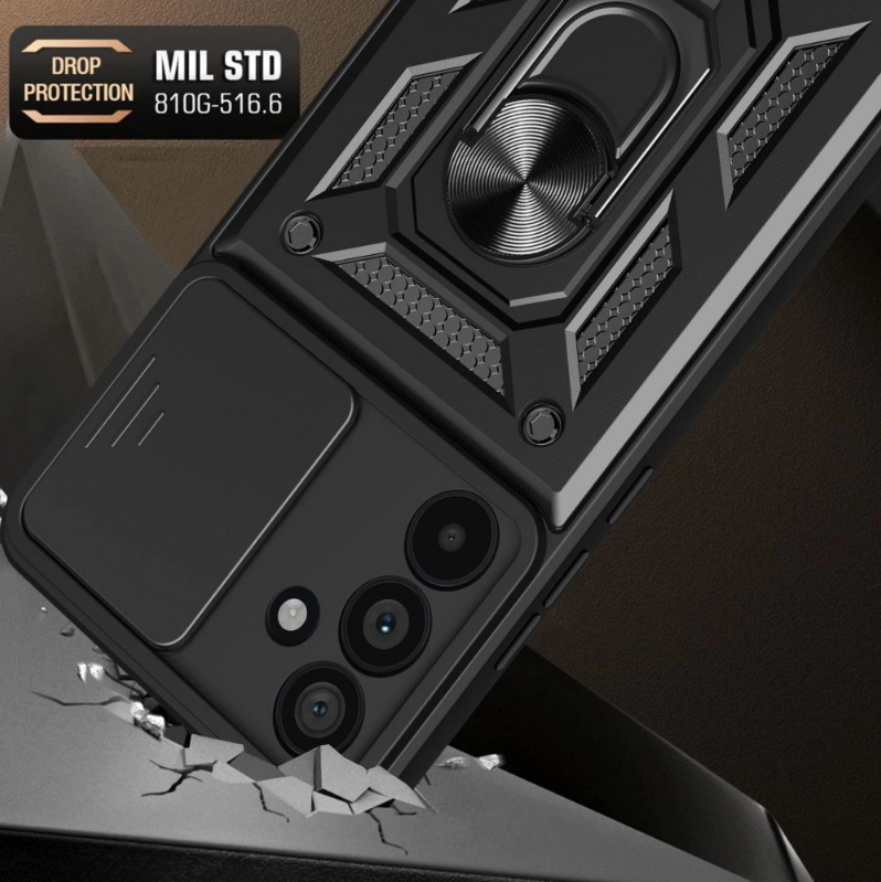 Θήκη Samsung Galaxy A56 Tech-Protect Camshield Pro Ανθεκτική με Κάλυμμα για την Κάμερα & Ring Holder - Black (5906302362172)