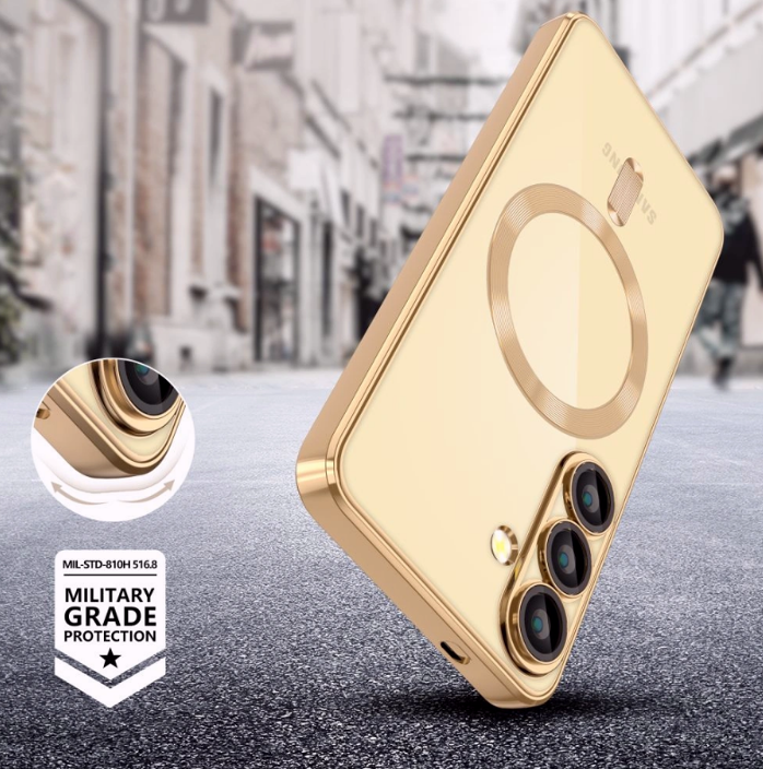 Θήκη Samsung Galaxy A56 Tech-Protect MagFlex Διάφανη Σιλικόνης με MagSafe - Shiny Gold (5906302362240)