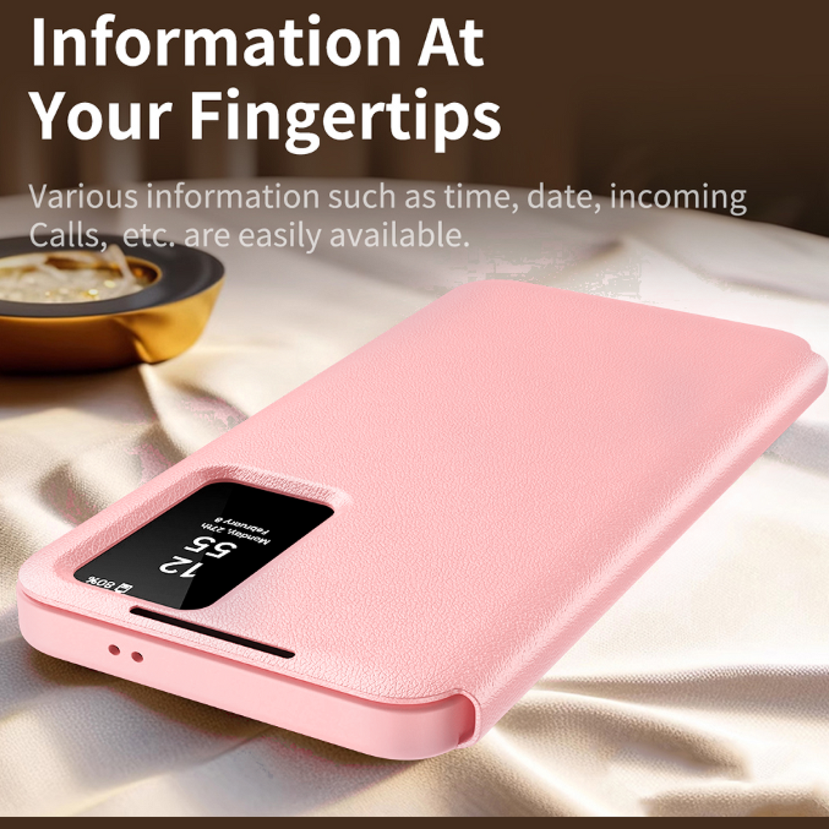 Θήκη Samsung Galaxy A56 Techsuit SmartView Series Flip με Ενεργό Πορτάκι - Pink (5949419302808)