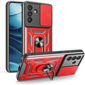 Θήκη Samsung Galaxy A57 Bodycell Armor Slide Ανθεκτική με Κάλυμμα για την Κάμερα & Μεταλλικό Ring Holder - Red (5206015086182