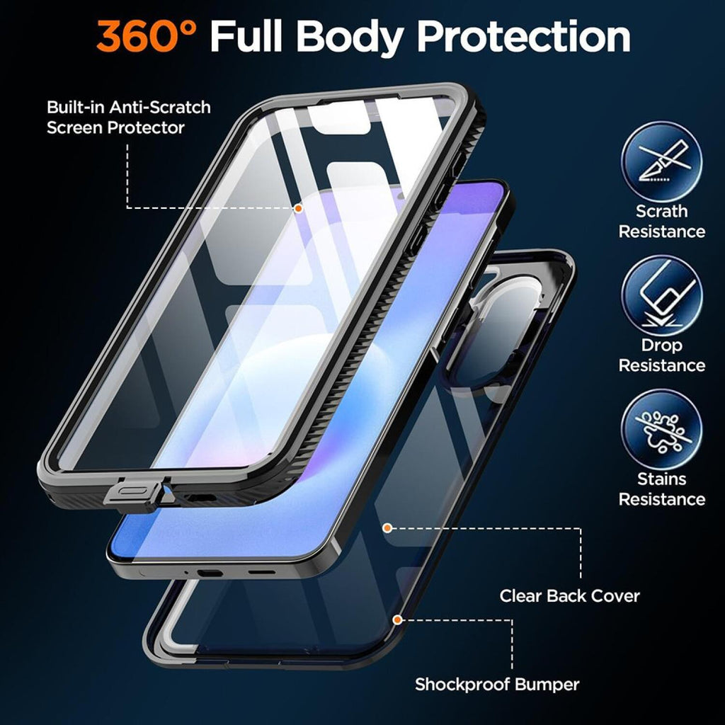 Θήκη Samsung Galaxy A57 ShellBox Αδιάβροχη Full Body 360° Διάφανη Ανθεκτική με IP68 - Black (5949419366503)