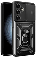 Θήκη Samsung Galaxy S24 FE - Bodycell Armor Slide Ανθεκτική με Κάλυμμα για την Κάμερα & Μεταλλικό Ring Holder - Black (520601