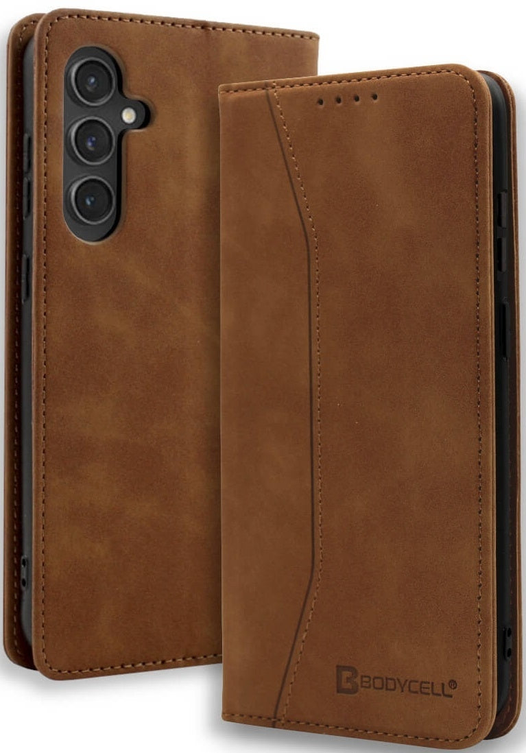Θήκη Samsung Galaxy S24 FE - Bodycell Book Case Πορτοφόλι - Brown (5206015079559)