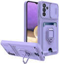 Θήκη Samsung Galaxy S24 FE Bodycell Multifunction με Λουράκι Λαιμού / Κάλυμμα Κάμερας / Ring Holder & Υποδοχή Κάρτας - Purple