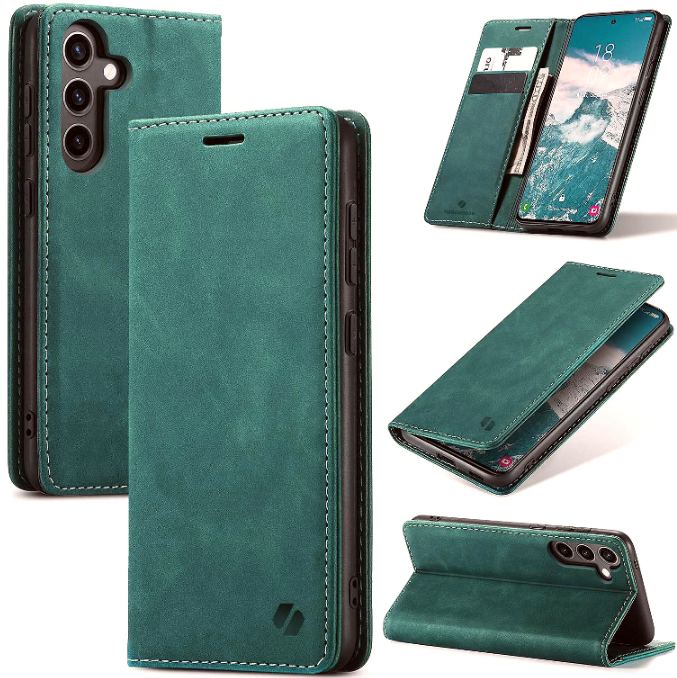 Θήκη Samsung Galaxy S24 FE Spacecase Wallet Πορτοφόλι - Green (5905719113940)