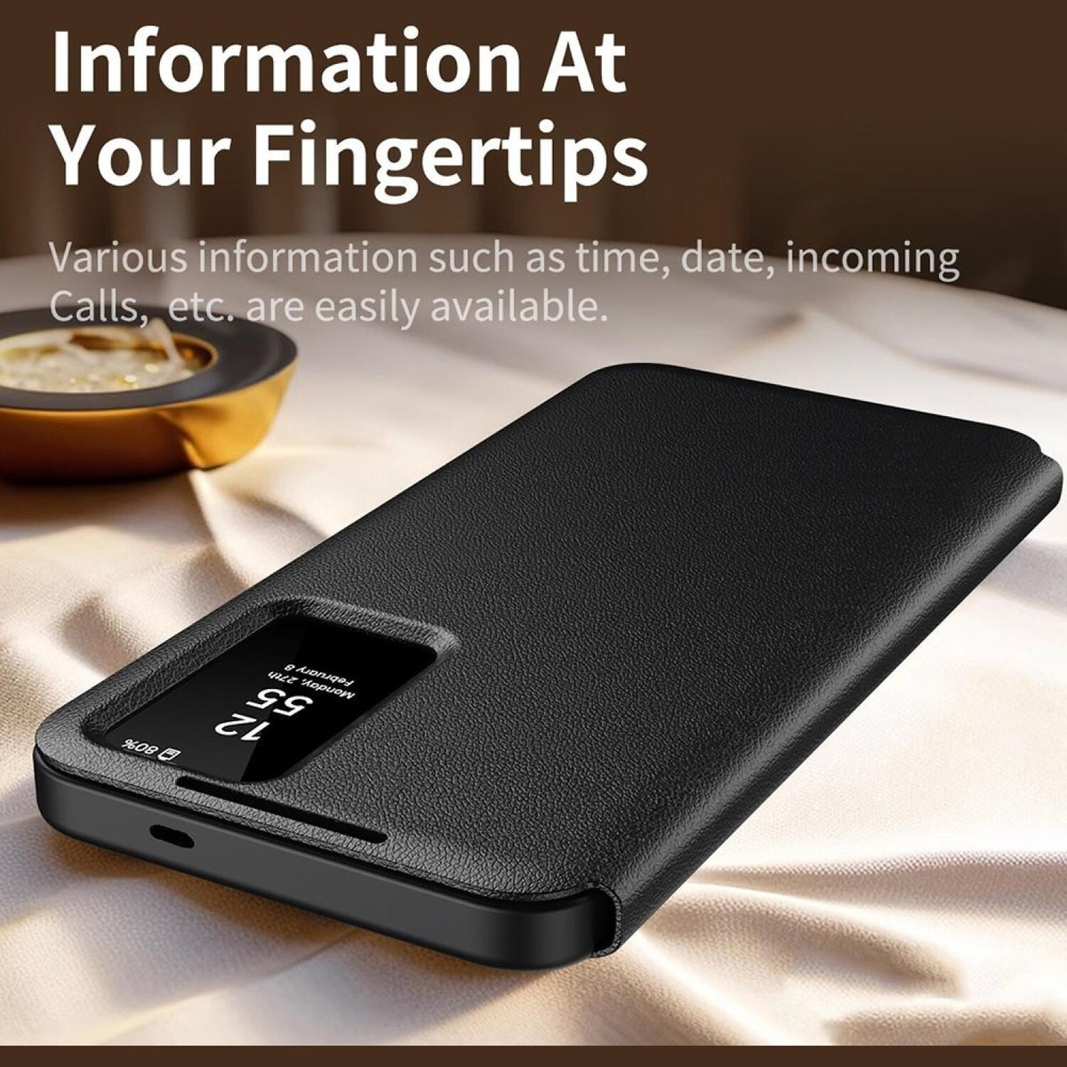 Θήκη Samsung Galaxy S24 Techsuit SmartView Series Flip με Ενεργό Πορτάκι - Black (5949419303232)