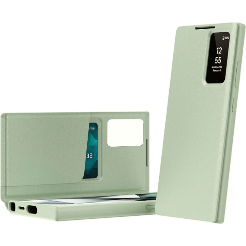 Θήκη Samsung Galaxy S24 Ultra Techsuit SmartView Series Flip με Ενεργό Πορτάκι - Green (5949419303331)