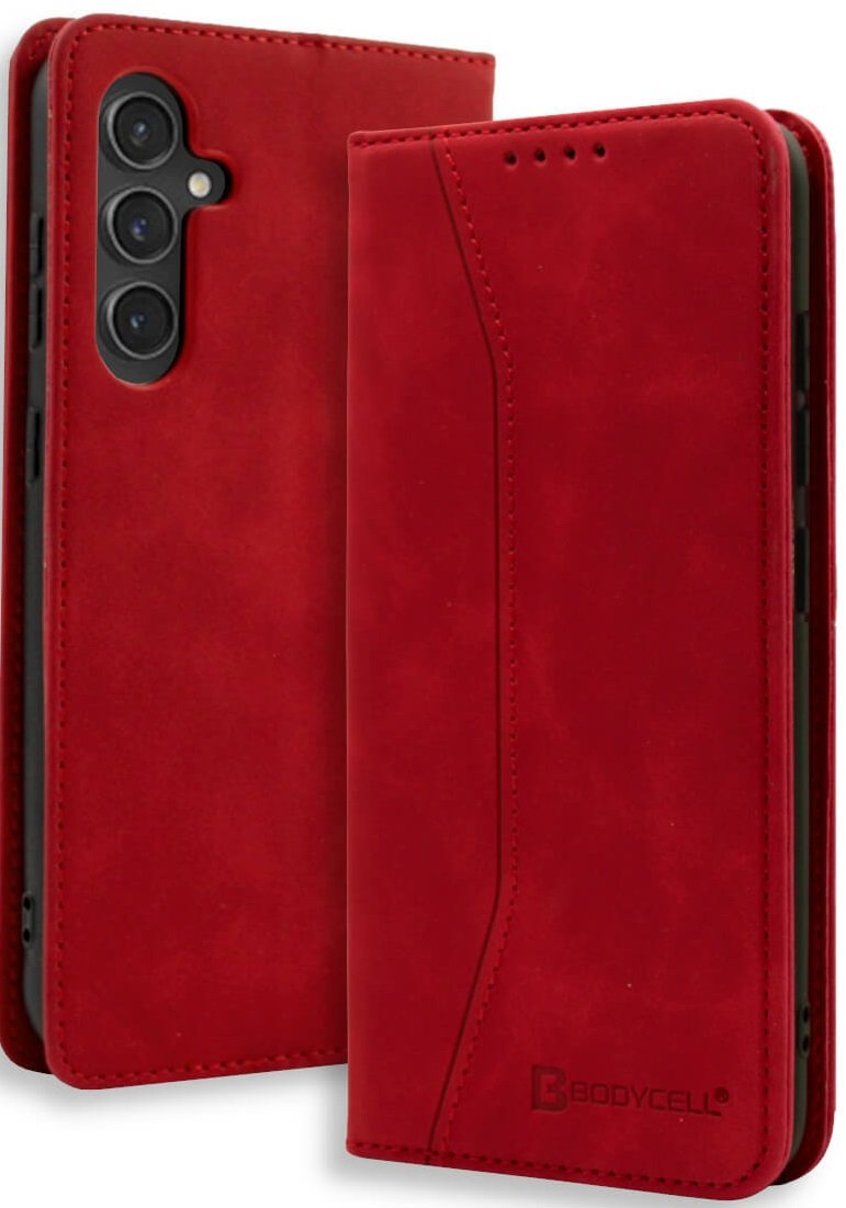 Θήκη Samsung Galaxy S25 Bodycell Book Case Πορτοφόλι - Red (5206015080548)