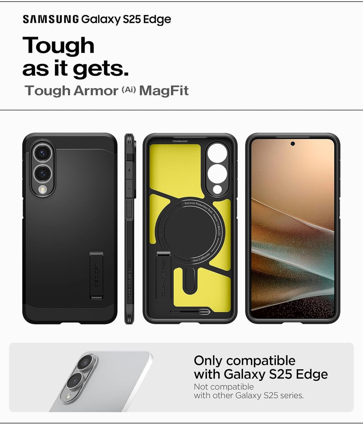 Θήκη Samsung Galaxy S25 Edge Spigen Tough Armor AI MagFit Ανθεκτική με MagSafe - Black (ACS09422)
