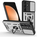 Θήκη Samsung Galaxy S25 FE Bodycell Armor Slide Ανθεκτική με Κάλυμμα για την Κάμερα & Μεταλλικό Ring Holder - Silver (5206015