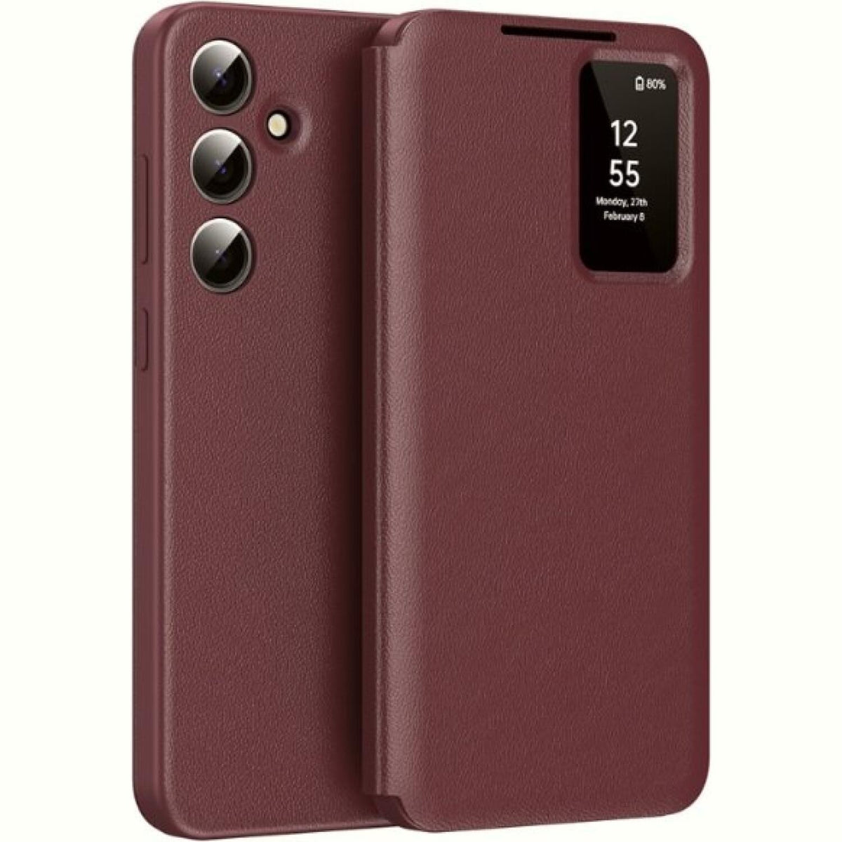 Θήκη Samsung Galaxy S25 FE Techsuit SmartView Series Flip με Ενεργό Πορτάκι - Red (5949419336179)