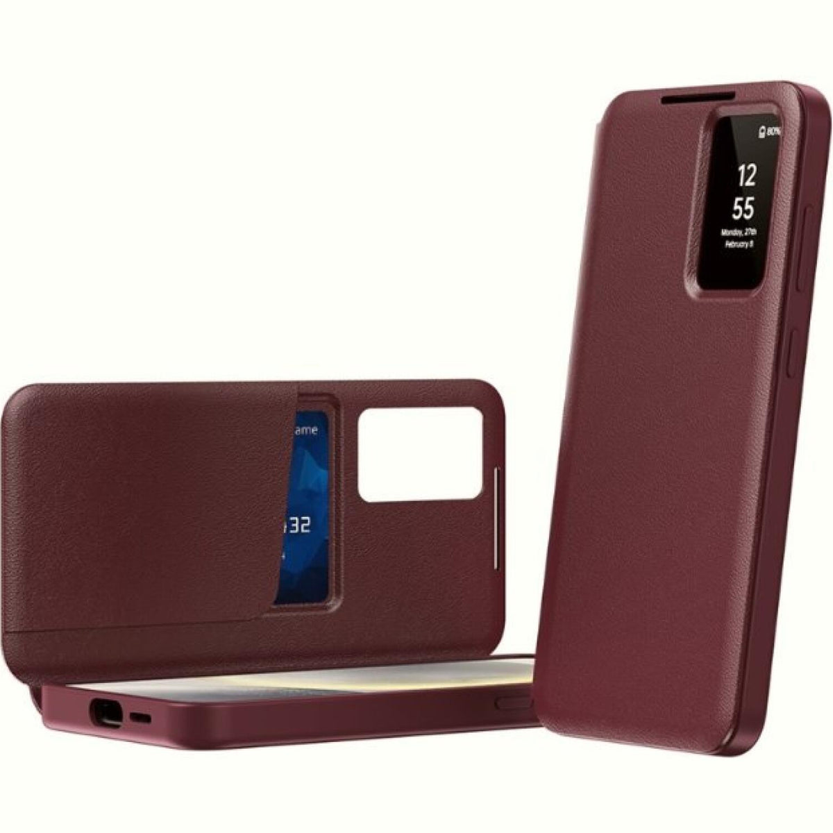 Θήκη Samsung Galaxy S25 FE Techsuit SmartView Series Flip με Ενεργό Πορτάκι - Red (5949419336179)