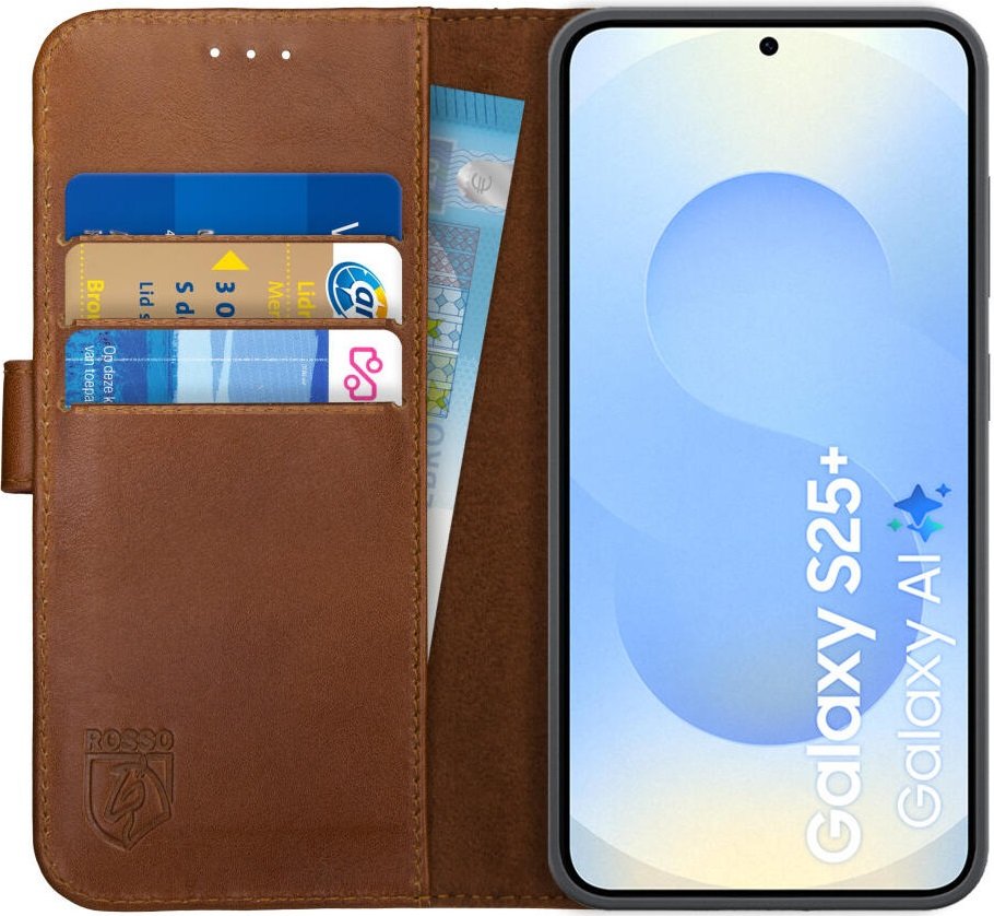 Θήκη Samsung Galaxy S25 Plus Rosso Deluxe Δερμάτινο Πορτοφόλι - Brown (8719246463235)