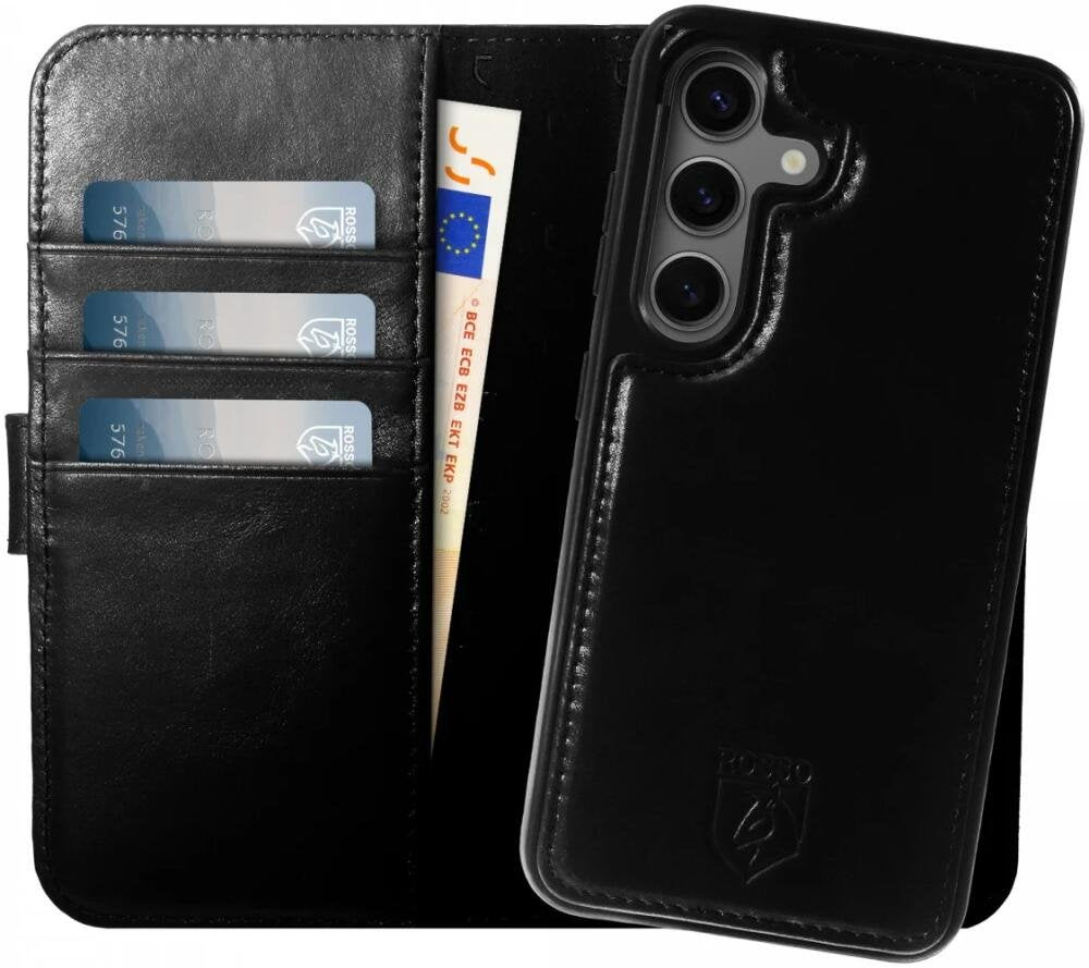 Θήκη Samsung Galaxy S25 Plus Rosso Elite Δερμάτινο Πορτοφόλι με MagSafe - Black (8719246463389)