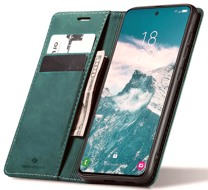 Θήκη Samsung Galaxy S25 Plus Spacecase Wallet Πορτοφόλι - Green (5905719114657)