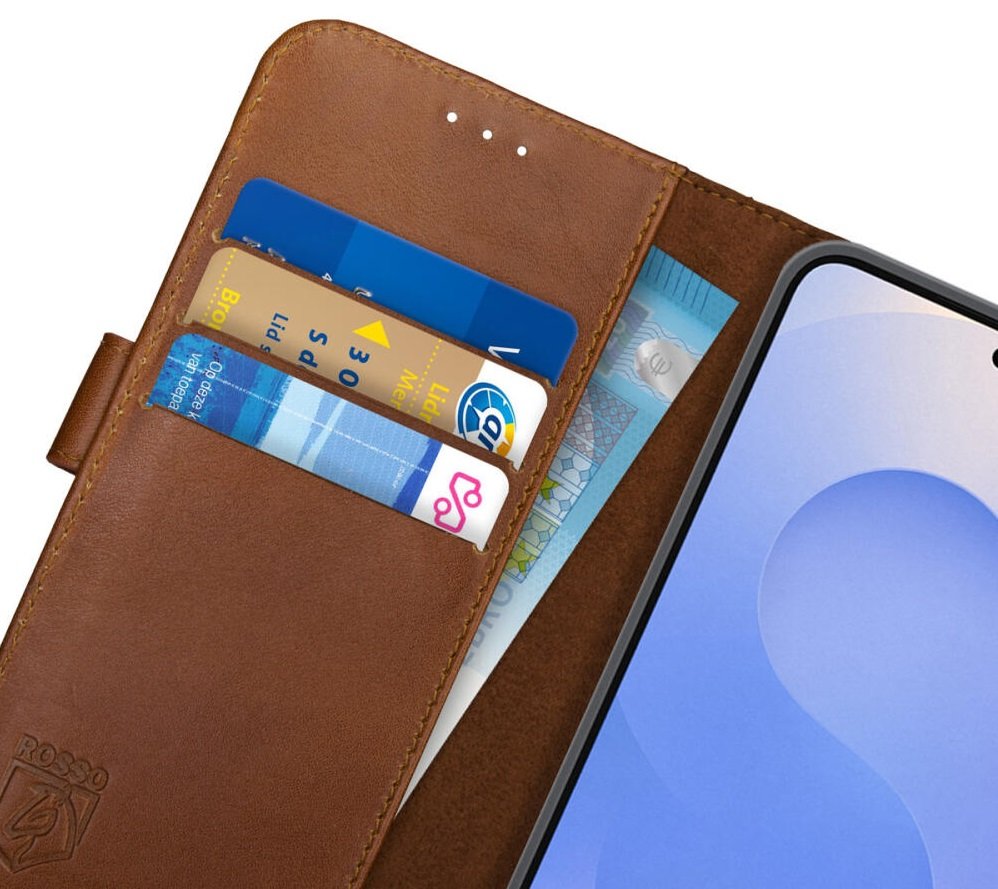 Θήκη Samsung Galaxy S25 Rosso Deluxe Δερμάτινο Πορτοφόλι - Brown (8719246463211)