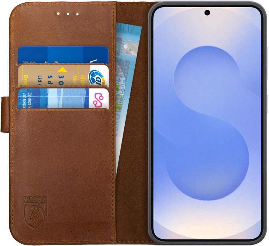 Θήκη Samsung Galaxy S25 Rosso Deluxe Δερμάτινο Πορτοφόλι - Brown (8719246463211)