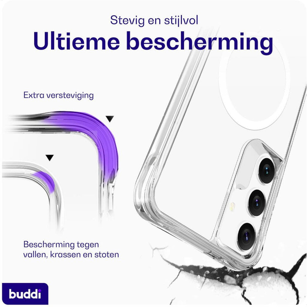 Θήκη Samsung Galaxy S25 / S24 Buddi Core Σκληρή Διάφανη με MagSafe - Clear (8719246492921)